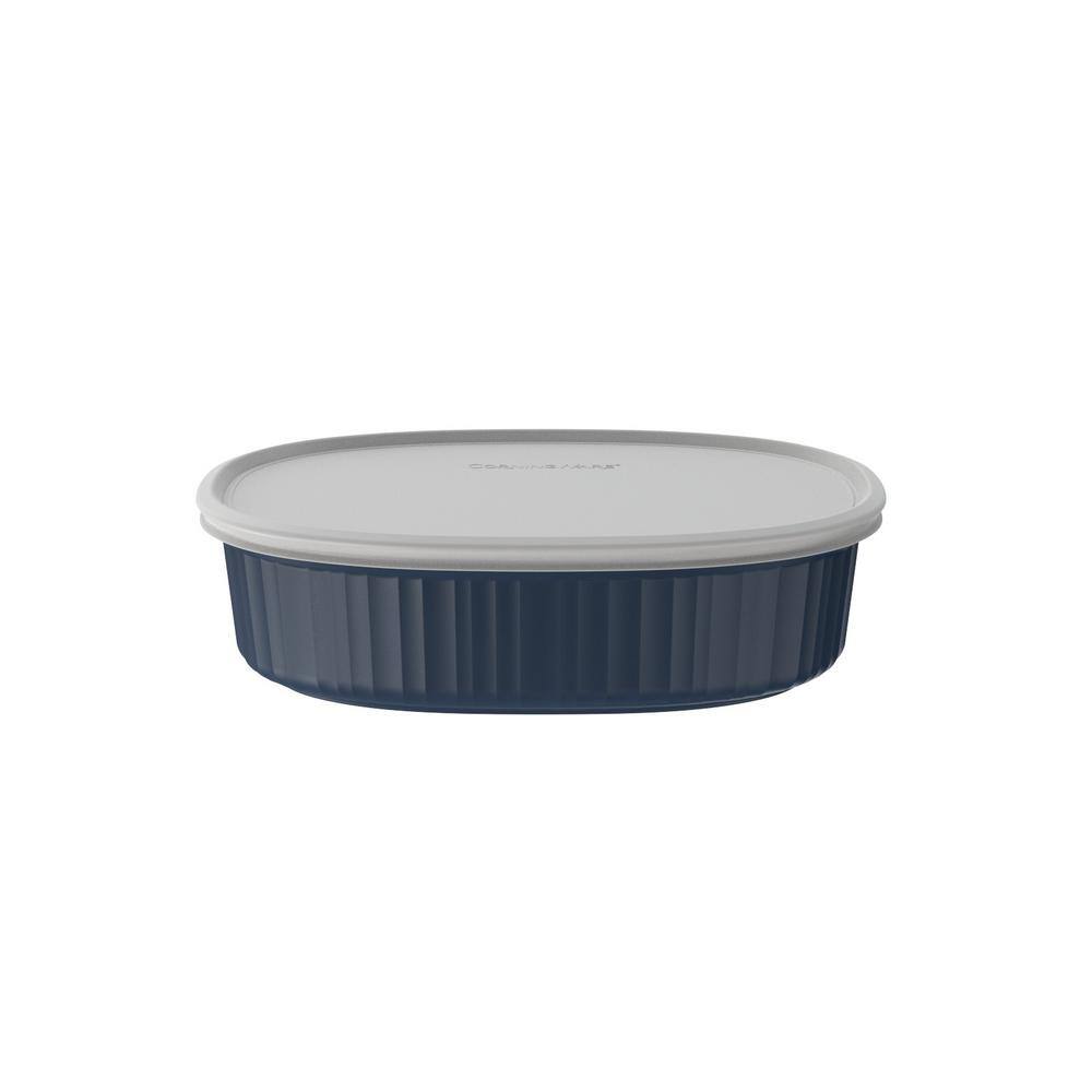Navy 10-Piece Ridged Ceramic Oval Baker Dish Set