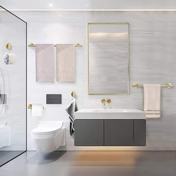 3 -Piece Bath Hardware Set with Mounting Hardware in Stainless Steel Brushed Gold