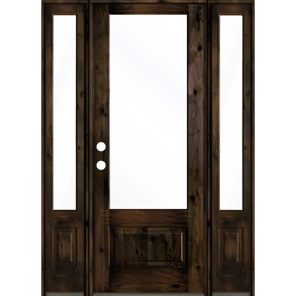 Krosswood Doors 64 in. x 96 in. Farmhouse Knotty Alder Right-Hand