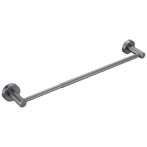 Thickened Space Aluminium 16 in. to 27 in. Adjustable Wall Mounted Towel Bar in Gray
