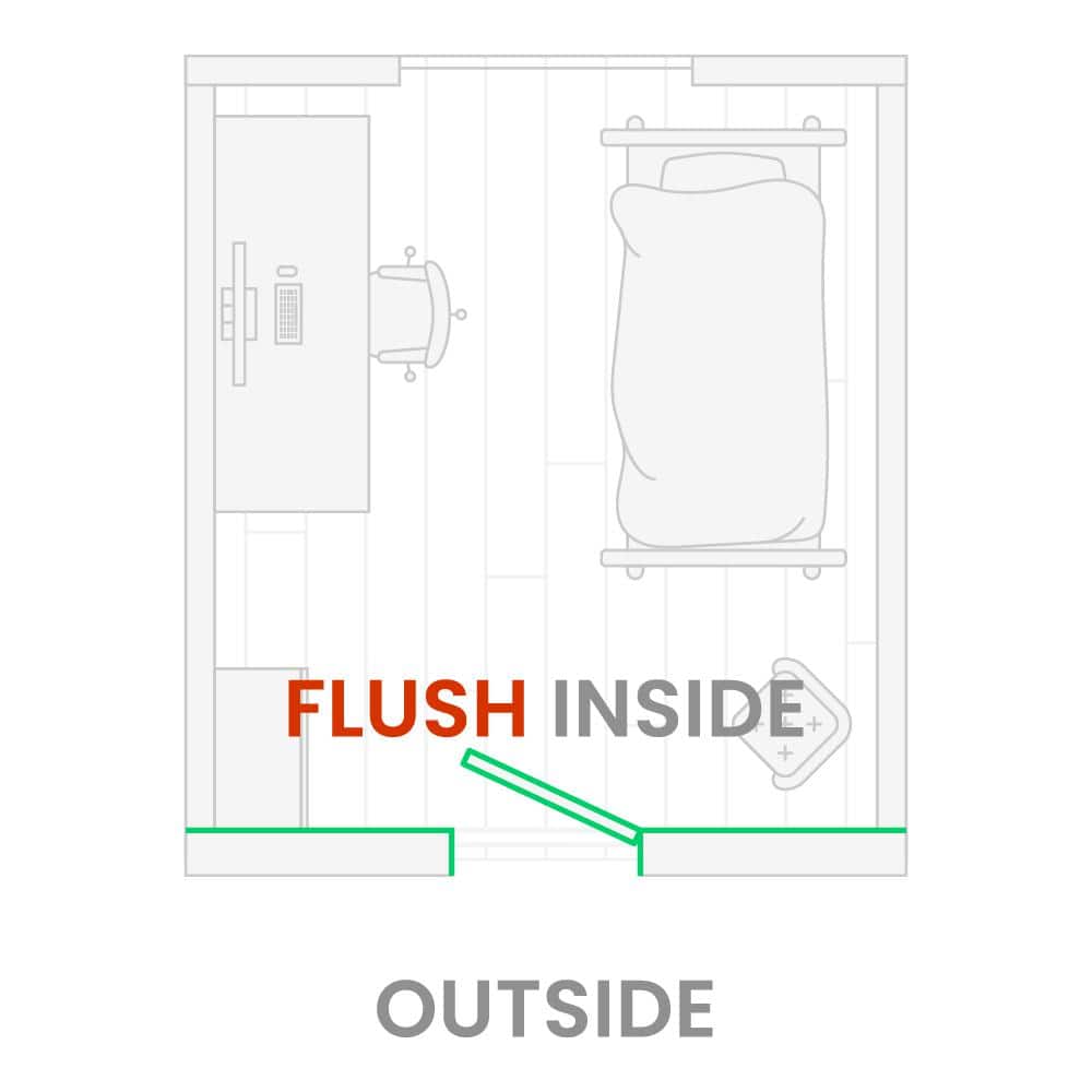 Primed White Solid Core Frameless Left-Handed Interior Door