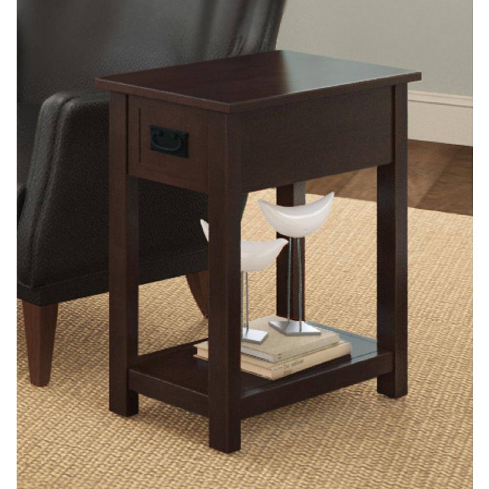 Espresso Storage Side Table