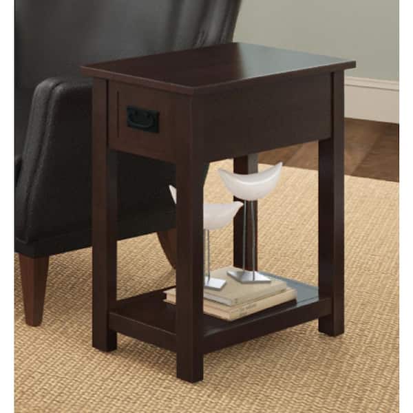 Alaterre Furniture Espresso Storage Side Table