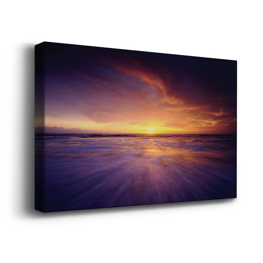Regal Ocean Sunset Landscape Canvas Wall Art, 8" x 12"