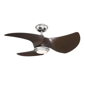 Miraval 39 in. LED Polished Nickel Ceiling Fan with Light