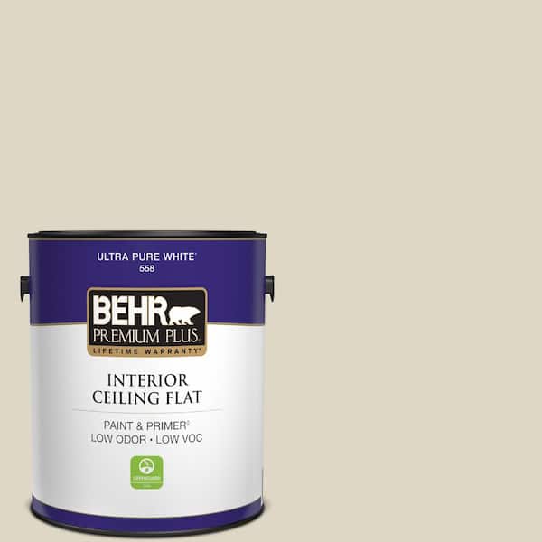BEHR PREMIUM PLUS 1 gal. #PPU8-15 Stonewashed Ceiling Flat Interior Paint
