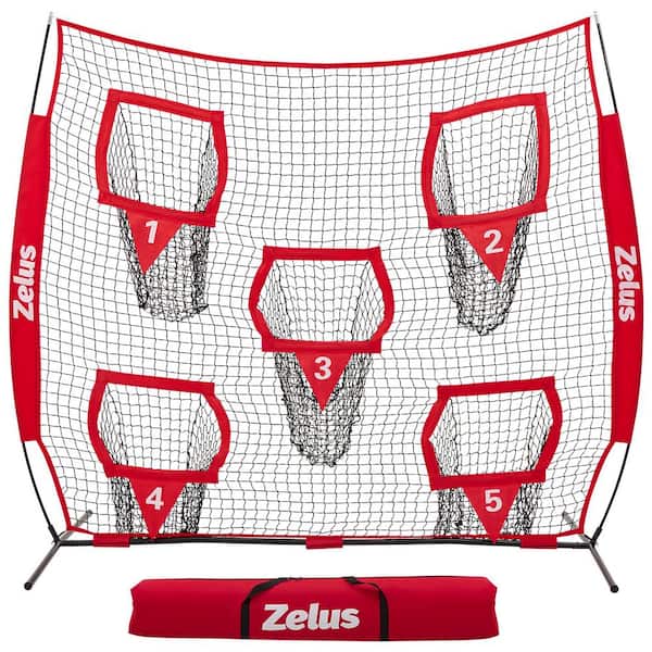 8 x 8 ft. Polyester Football Throwing Net in Red