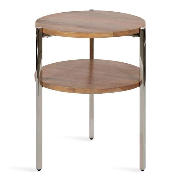 Lamaar 19 in. Natural Round Wood End Table