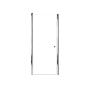 Lyna 30 in. W x 70 in. H Pivot Frameless Shower Door in Polished Chrome with Clear Glass