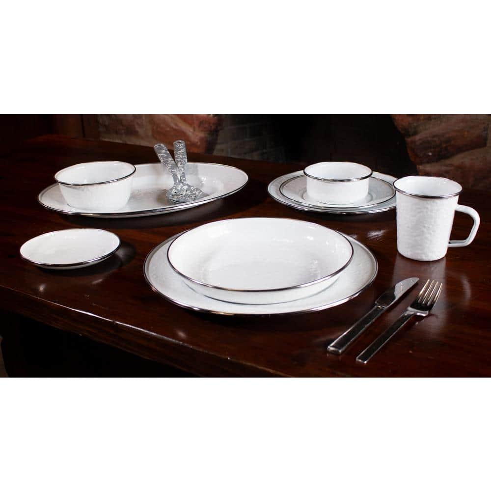 Elegant Solid White Porcelain 10.5" Dinner Plates, Set of 4
