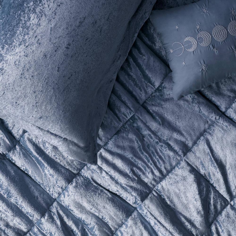 Luxurious Grey Crushed Velvet Twin/Twin XL Duvet Set