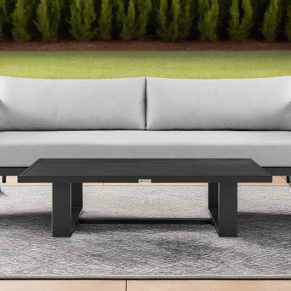 Alegria Black Aluminum Outdoor Coffee Table, 51-inch