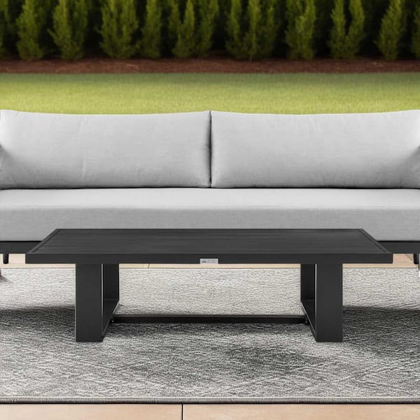 Alegria Black Rectangular Aluminum Outdoor Coffee Table