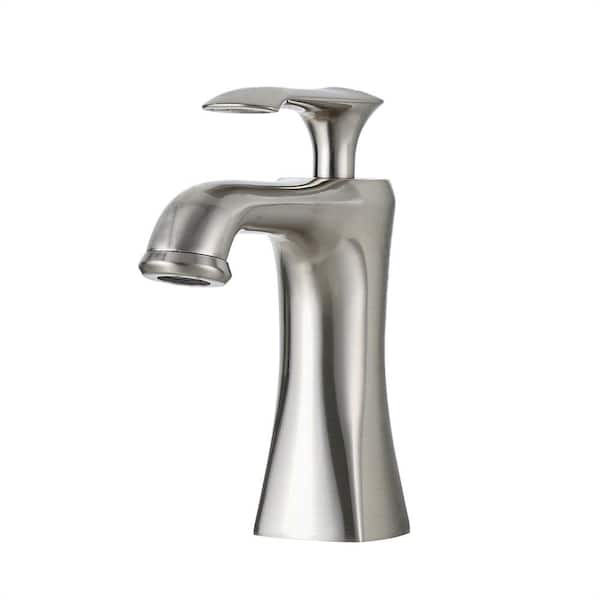 FLG Single Handle Single Hole Bathroom Faucet 304 Stainless Steel Modern Sink Vanity RV Faucets in Brushed Nickel