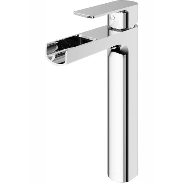 VIGO Amada Single Handle Single-Hole Bathroom Vessel Faucet in Chrome