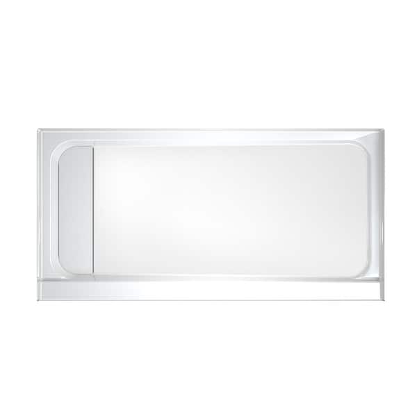 JACUZZI Catalina 60 in. L x 32 in. W Alcove Shower Pan Base with Right Drain in White