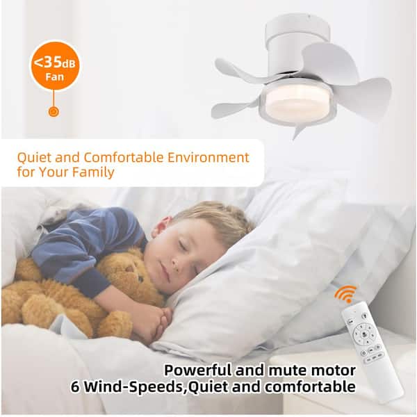 21 in. Indoor Matte White Ceiling Fan with Dimmable LED and Remote Included