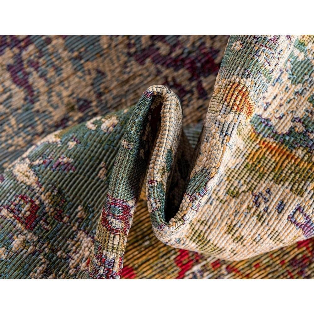 Colorful Abstract Synthetic Outdoor Rectangular Rug 8' x 11'