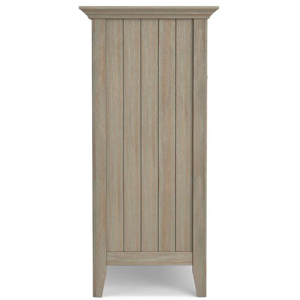 Bedford Transitional 54" Solid Pine Wood Sideboard Buffet and Wine Rack in Distressed Grey