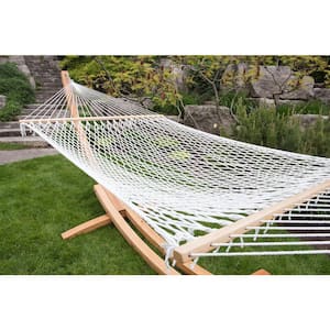 12.5 ft. Polyester Rope Double Hammock in White