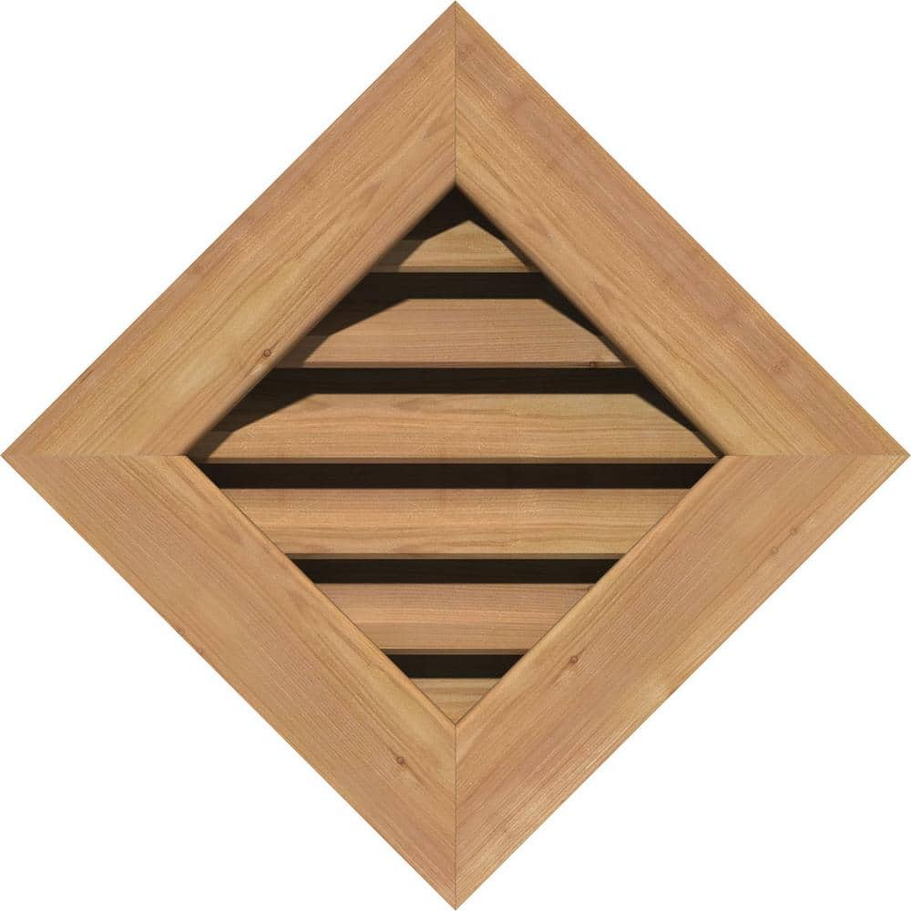 28.375 in. x 28.375 in. Diamond Unfinished Smooth Western Red Cedar Wood Paintable Gable Louver Vent price history on PriceWatchPro