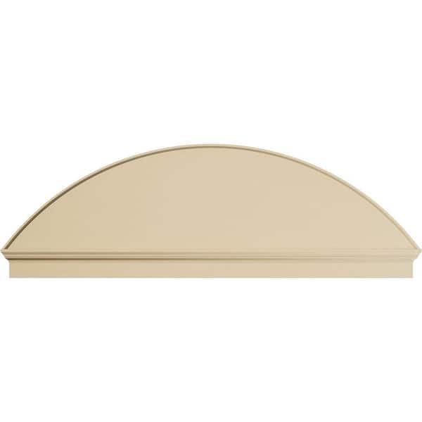 Ekena Millwork 84-in W x 27-7/8-in H x 2-3/4-in P Segment Arch Smooth Signature Urethane Combination Pediment, Primed Tan