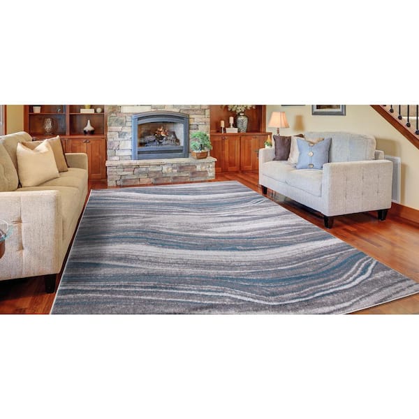Home Decorators Collection Shoreline Blue/Multi 5 ft. x 7 ft. Striped Area  Rug 1203AD58HD.101 - The Home Depot