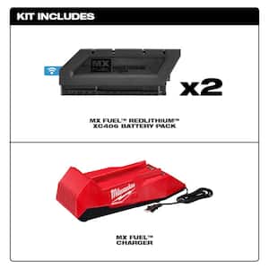 MX FUEL Lithium-Ion REDLITHIUM BOLT-ON Expansion Kit with 2 XC406 Batteries and Charger