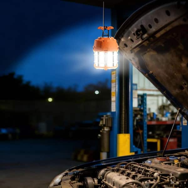 LED Temporary Work Light, 5000K Durable and Water-Resistant, 60W, 8200 lm, Ceiling or Stand Job Site Light