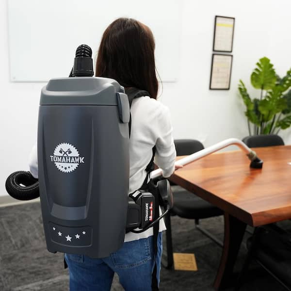 18V Battery Powered Backpack Vacuum 6L for Janitorial Cleaning-Lightweight Cordless Commercial Vacuum, Quiet Operation