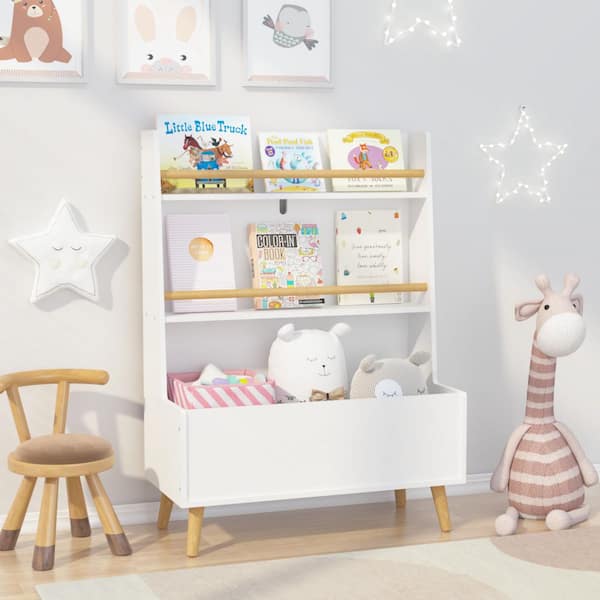 Noble House Orix 36.61 in. Tall White MDF Wood 2-Tier Kids