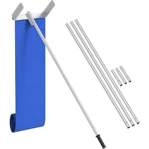 20 ft. Blue Snow Roof Mop for Cedar Shake Roof, Snow Removal Tool with Wheel and Adjustable Extended Long Handle