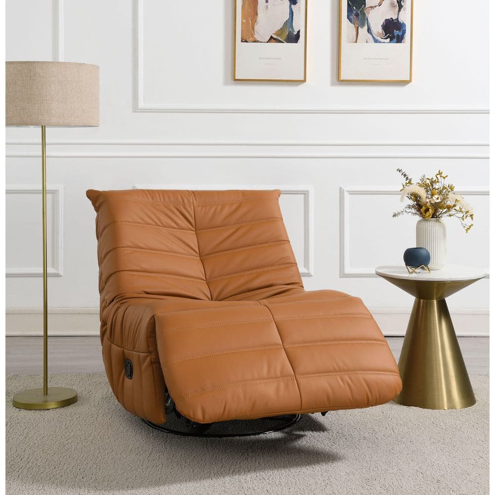 Talmon Orange Synthetic Leather Swivel Recliner price history on PriceWatchPro