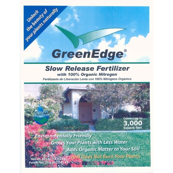 GreenEdge 40 lb. 6-2-0 Slow Release Organic Fertilizer -Lawn and Garden Fertilizer. Covers 3200 sq. ft.