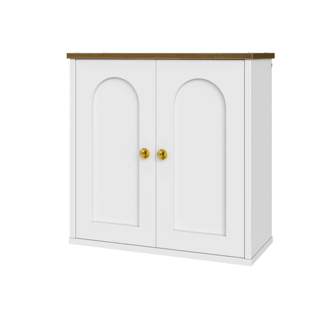 15.7 in. W x 15.7 in. H White Wood Wall Mount Medicine Cabinet without Mirror with 2 Doors price history on PriceWatchPro