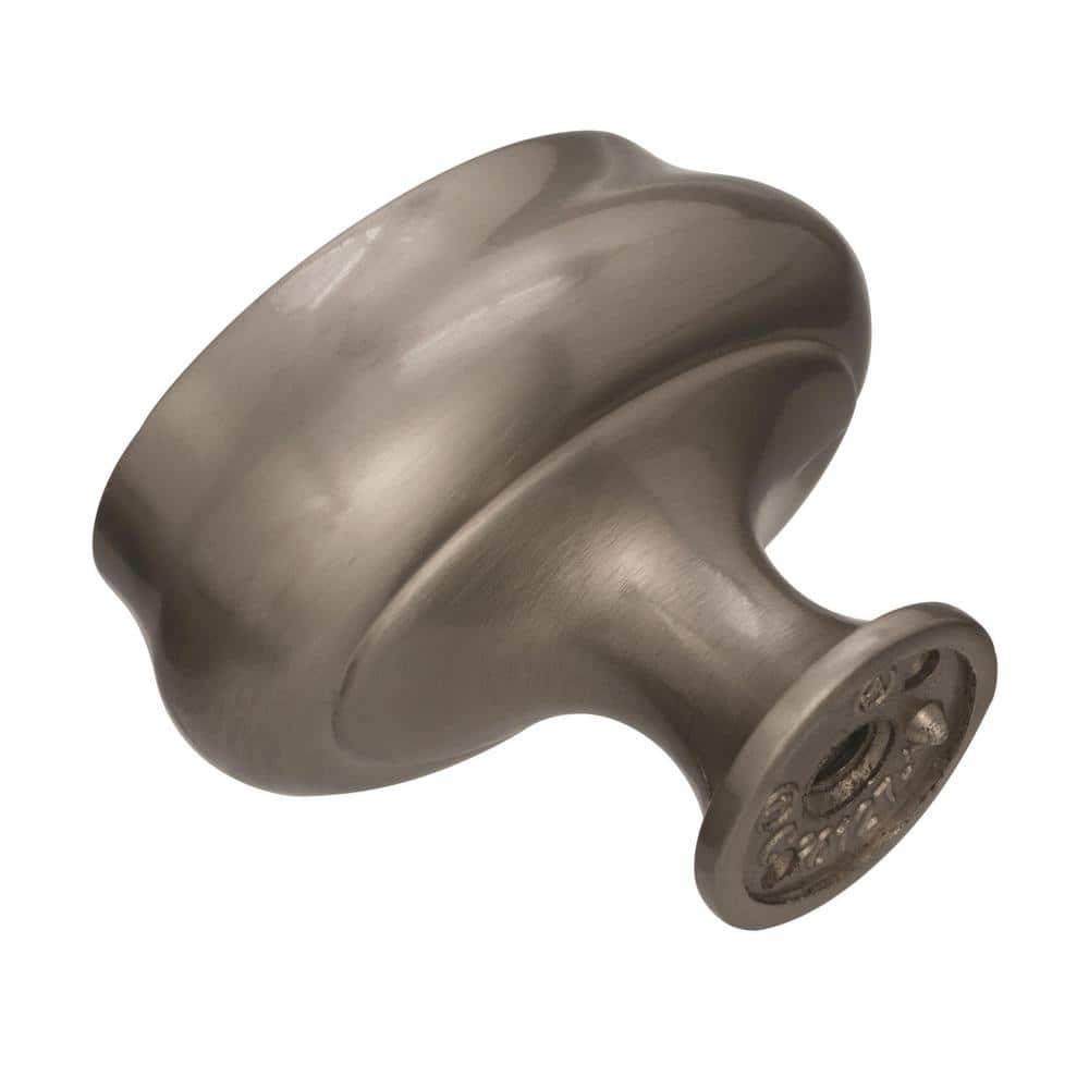 Satin Nickel Oval Cabinet Knob with Mounting Hardware