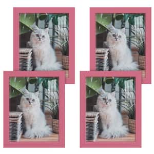 Modern 8 in. x 10 in. Hot Pink Picture Frame (Set of 4)