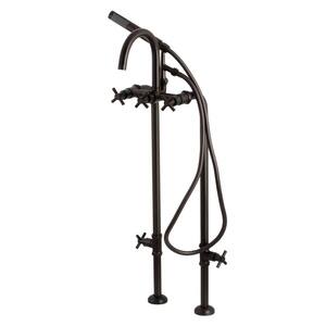 Concord 3-Handle Freestanding Tub Faucet with Supply Line, Stop Valve in Oil Rubbed Bronze