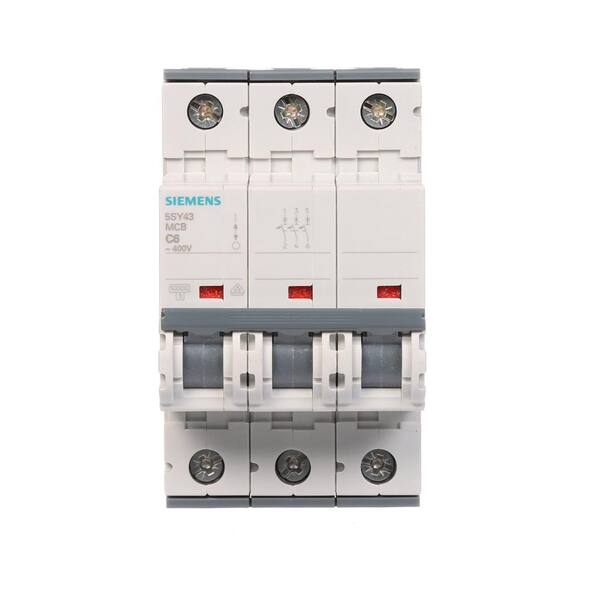 Siemens 6 Amp Triple-Pole Circuit Breaker Tripping Characteristic C Supplementary Protector