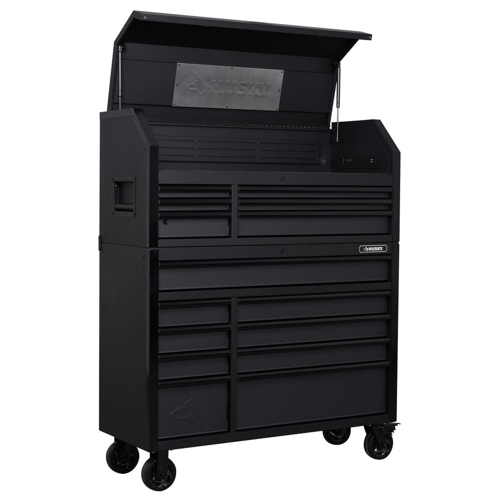 Husky Tool Storage 52 in. W Heavy Duty Matte Black Tool Chest Combo  H52CH6TR9HDV4 - The Home Depot