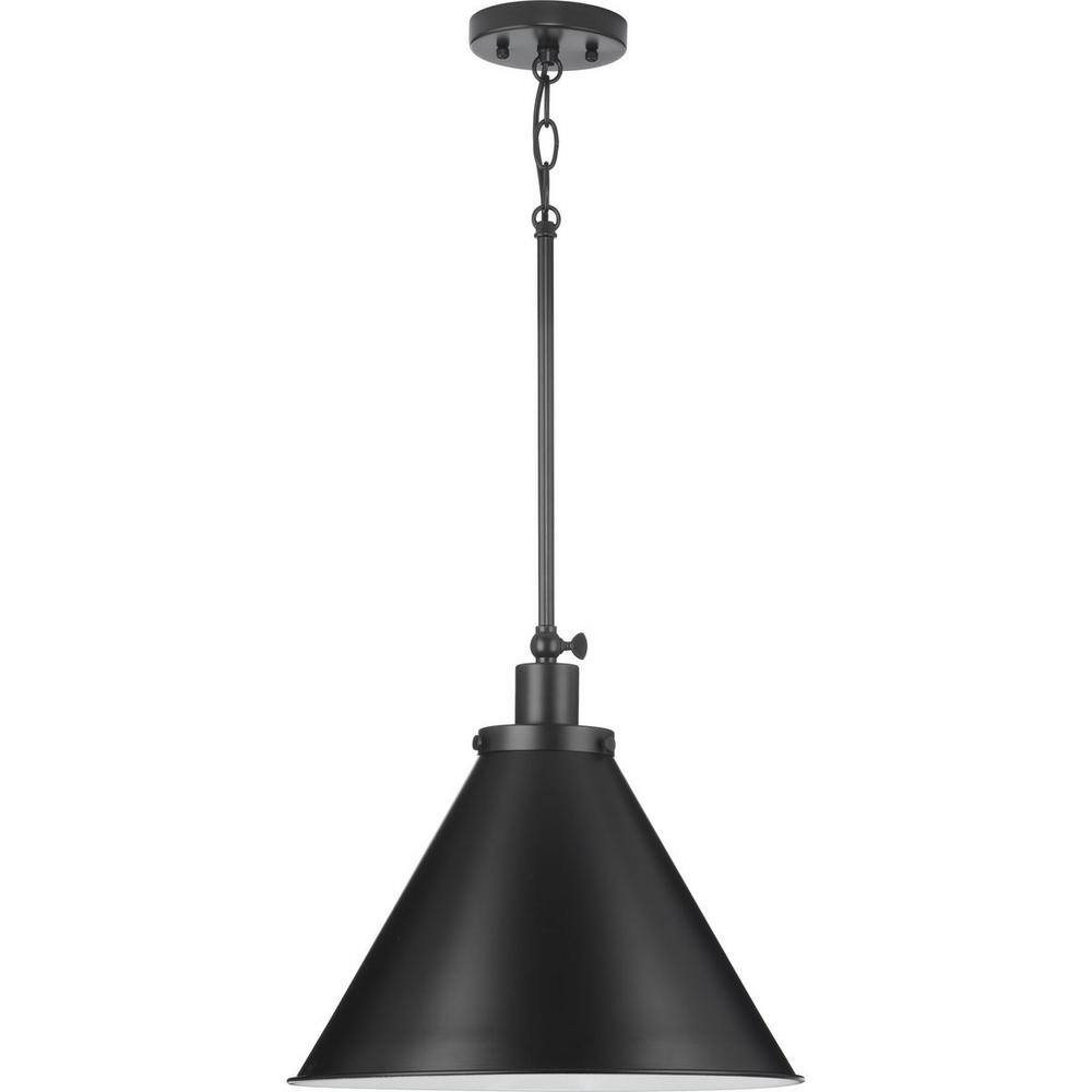 Hinton Matte Black 16" Cone Pendant Light