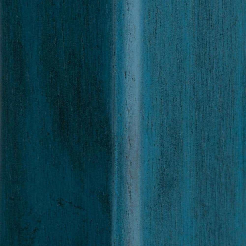 Rustic Teal and Walnut 29" Solid Wood Backless Bar Stool