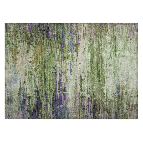Chantille Machine Washable Indoor/Outdoor Abstract ACN2035 Green 1 ft. 8 in. x 2 ft. 6 in. Accent Rug
