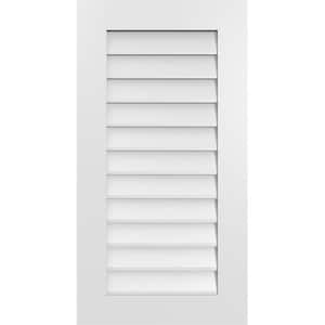 20 in. x 38 in. Vertical Surface Mount PVC Gable Vent: Decorative with Standard Frame