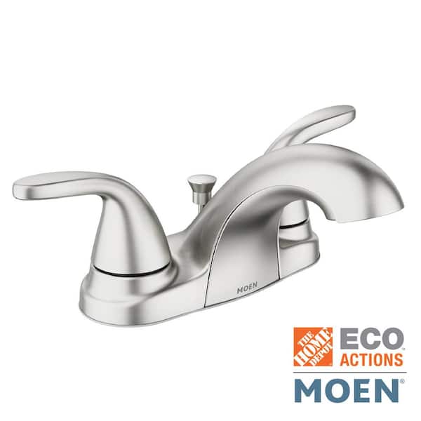 MOEN Adler 4 in. Centerset 2-Handle Low-Arc Bathroom Faucet in