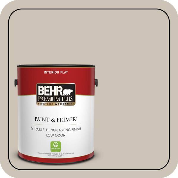 BEHR PREMIUM PLUS 1 gal. #720C-3 Wheat Bread Flat Low Odor Interior Paint & Primer