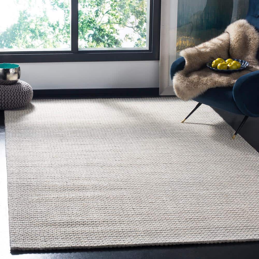 Natura 2 ft. x 4 ft. Silver/Ivory Striped Solid Color Gradient Area Rug price history on PriceWatchPro