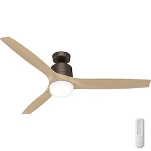 Neuron 60 in. Indoor Metallic Chocolate Smart Ceiling Fan with Remote and Light Kit