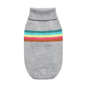Small Grey Mix Retro Sweater for Dogs