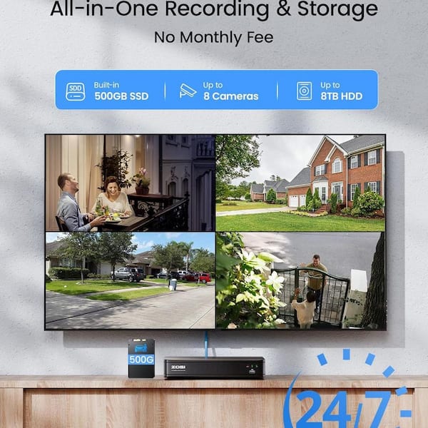 ZOSI 8-Channel 3K Lite Surveillance DVR Recorder with 500GB SSD
